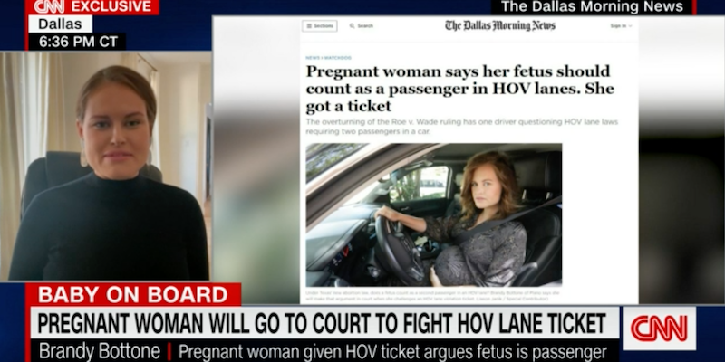 A pregnant driver who was fined in Texas has sparked quite a bit of controversy