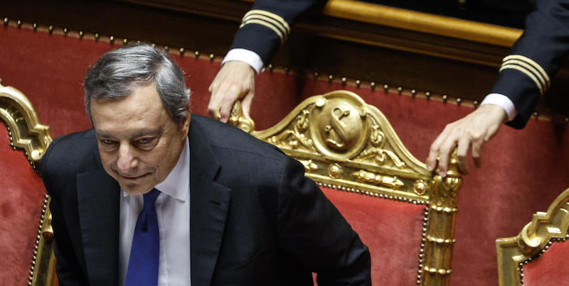 Mario Draghi al Senato, Roma, 20 luglio 2022 (ANSA/FABIO FRUSTACI)