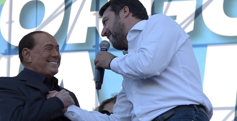 Silvio Berlusconi e Matteo Salvini, Roma, 19 ottobre 2019 (Vincenzo Nuzzolese/SOPA Images via ZUMA Wire)