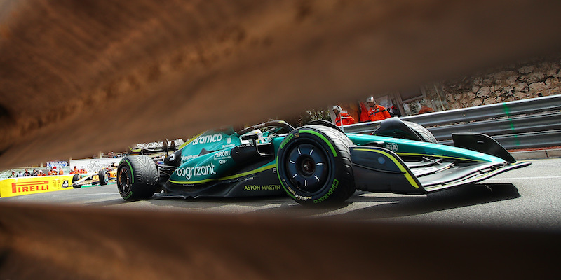 L'Aston Martin di Sebastian Vettel nel Gran Premio di Monaco (Eric Alonso/Getty Images)