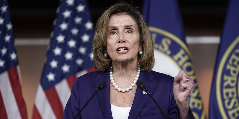 La speaker della Camera statunitense Nancy Pelosi (AP Photo/J. Scott Applewhite)