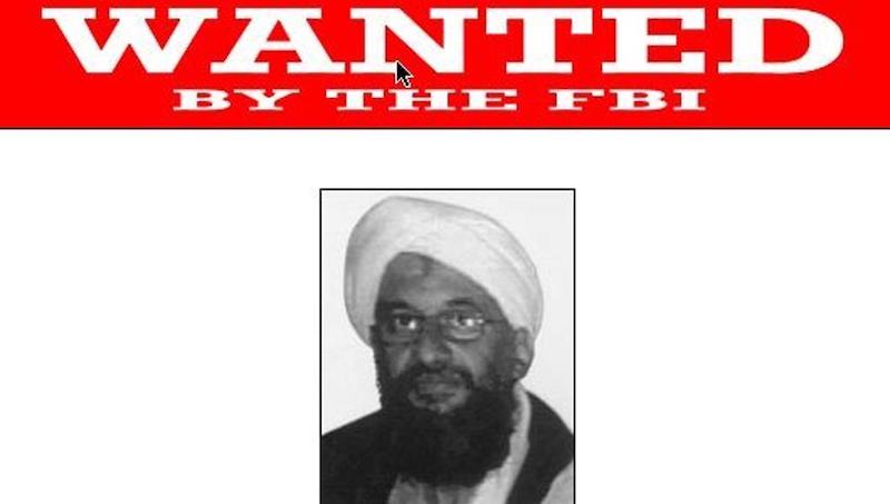 La scheda da ricercato di Ayman al Zawahiri sul sito dell'FBI
