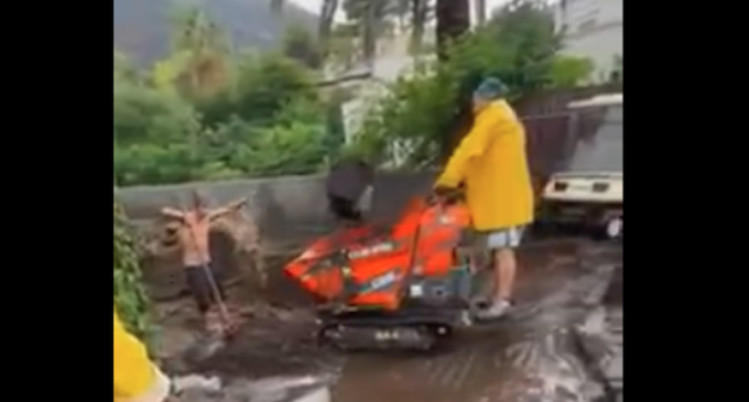A Stromboli ci sono state forti piogge che hanno causato allagamenti e colate di fango