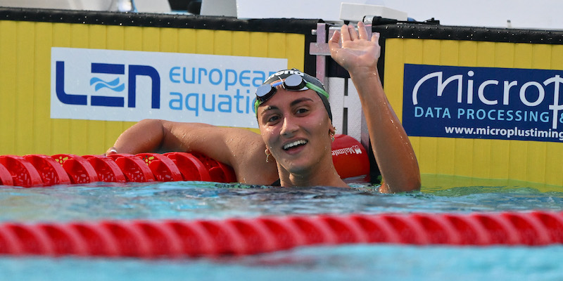 Simona Quadarella agli Europei di nuoto a Roma (Alfreedo Falcone/LaPresse)