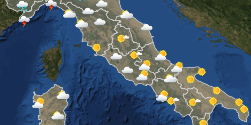 Le previsioni meteo per giovedì 18 agosto