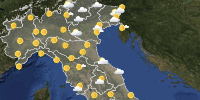 Le previsioni meteo per sabato 20 agosto