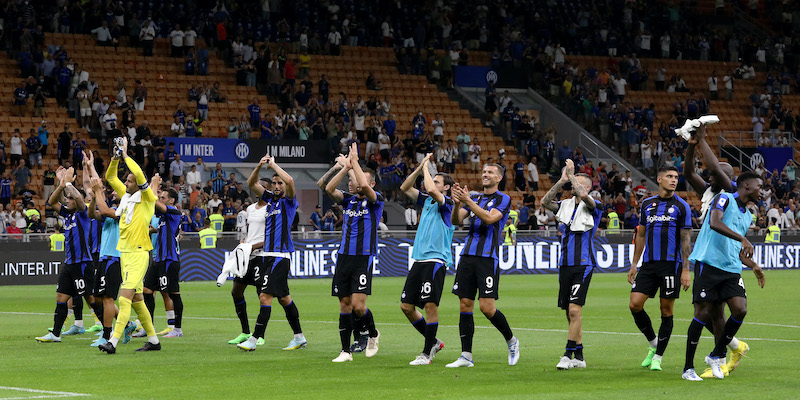 L'Inter dopo la vittoria di sabato contro lo Spezia (Marco Luzzani/Getty Images)