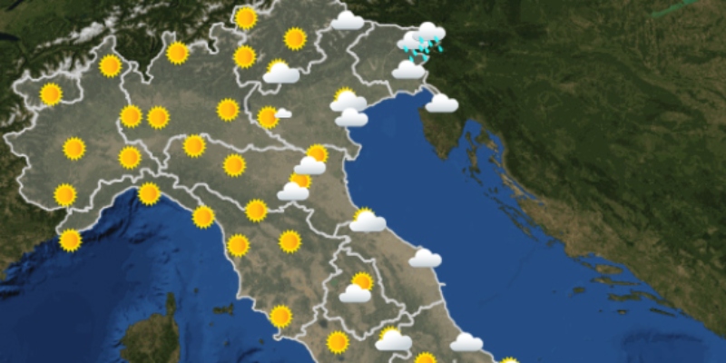 Le previsioni meteo per martedì 23 agosto