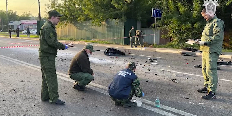 Il luogo dell'attentato a Darya Dugina (Investigative Committee of Russia via AP)