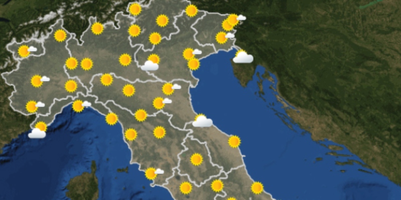 Le previsioni meteo per giovedì 25 agosto