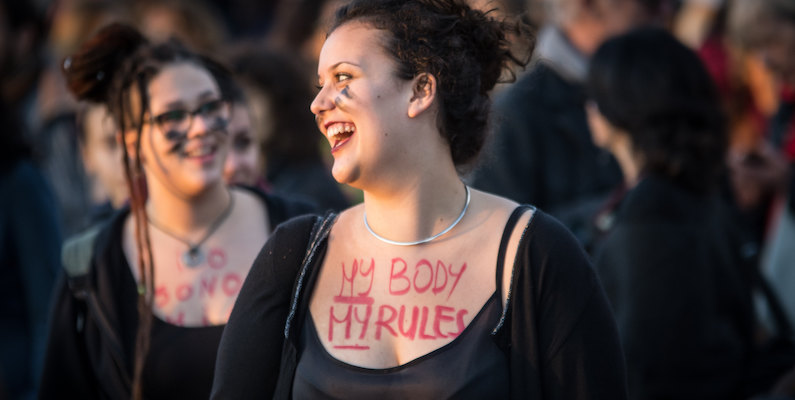 Manifestazione del movimento femminista Non una di meno a Roma, 26 novembre 2016 (Andrea Ronchini/Pacific Press via ZUMA Wire)