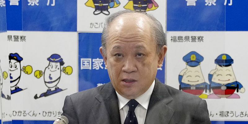 Itaru Nakamura durante la conferenza stampa a Tokyo, 25 agosto (Kyodo News via AP)