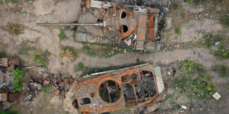 Carri armati russi distrutti (Christopher Furlong/Getty Images)