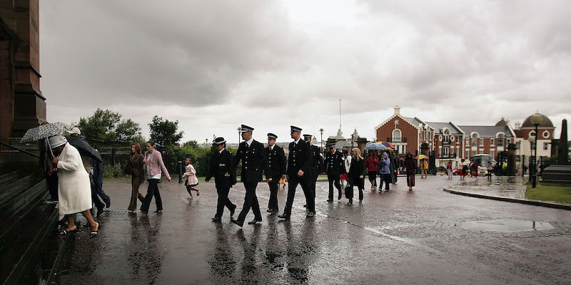 Il funerale a Liverpool di Anthony Walker, una passata vittima delle gang (Photo by Bruno Vincent/Getty Images)