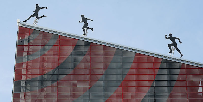 Un'immagine della sede del Milan (AP Photo/Antonio Calanni)