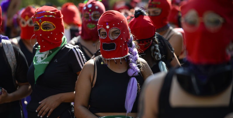 Manifestazione per lo sciopero femminista dell'8 marzo 2020, Santiago, Cile (Claudio Santana/Getty Images)