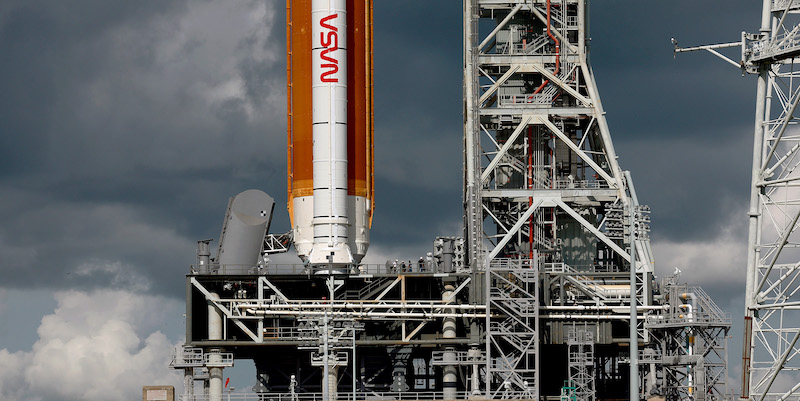 SLS sulla rampa di lancio (Joe Raedle/Getty Images)