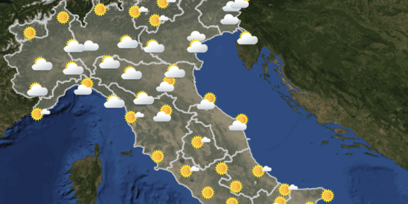 Le previsioni meteo per lunedì 5 settembre