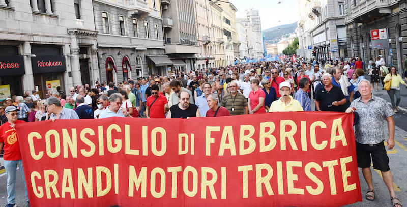 La manifestazione di sabato 3 settembre a Trieste
(ANSA/ GIOVANNI MONTENERO)