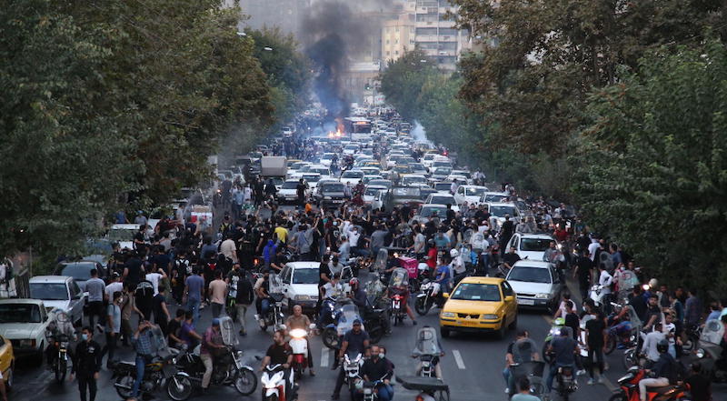 Le proteste e Teheran, il 23 settembre (EPA/STR)