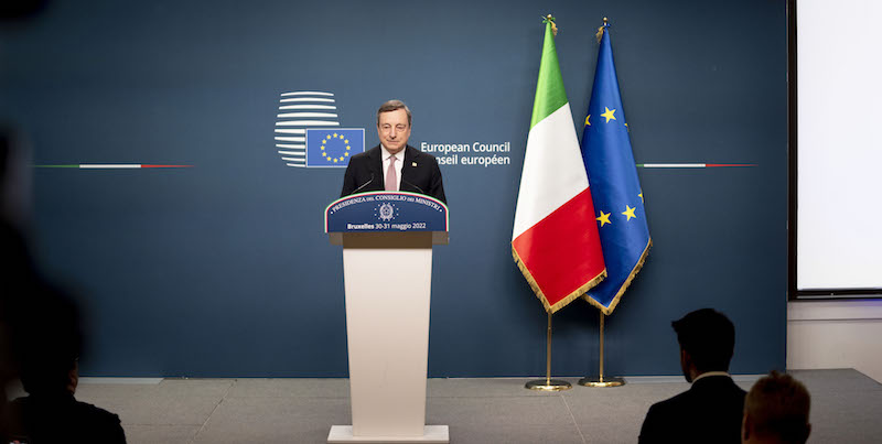 Il presidente del Consiglio Mario Draghi al Consiglio europeo di maggio (Filippo Attili/Palazzo Chigi/LaPresse)
