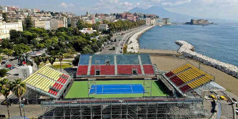 Il campo dell'ATP 250 di Napoli visto dall'alto (ANSA/CIRO FUSCO)