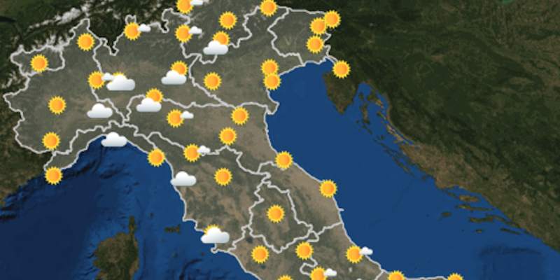 Le previsioni meteo per lunedì 7 novembre