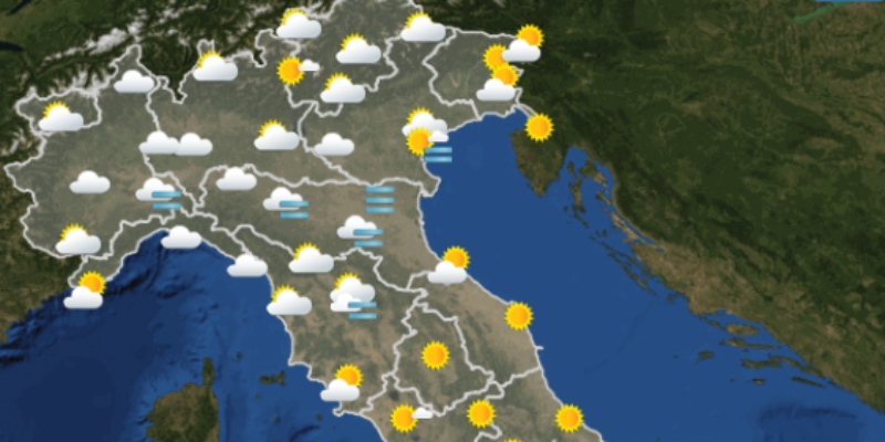 Le previsioni meteo per martedì 8 novembre