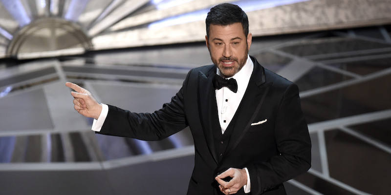 Jimmy Kimmel durante l'edizione 2018 degli Oscar (Chris Pizzello/Invision/AP)