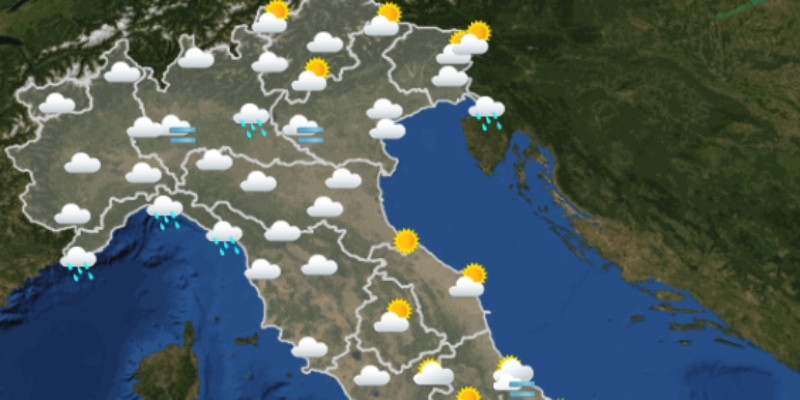 Le previsioni meteo per mercoledì 9 novembre