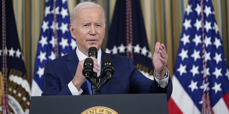 Il presidente americano Joe Biden nella conferenza stampa di mercoledì (AP Photo/Susan Walsh)