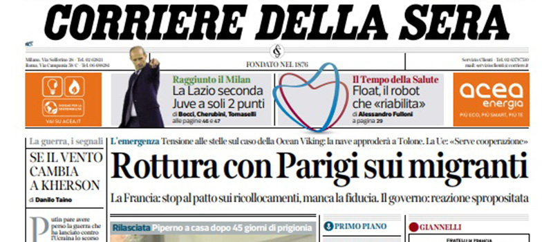 Le prime pagine di venerdì 11 novembre 2022