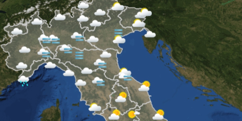 Le previsioni meteo per martedì 15 novembre