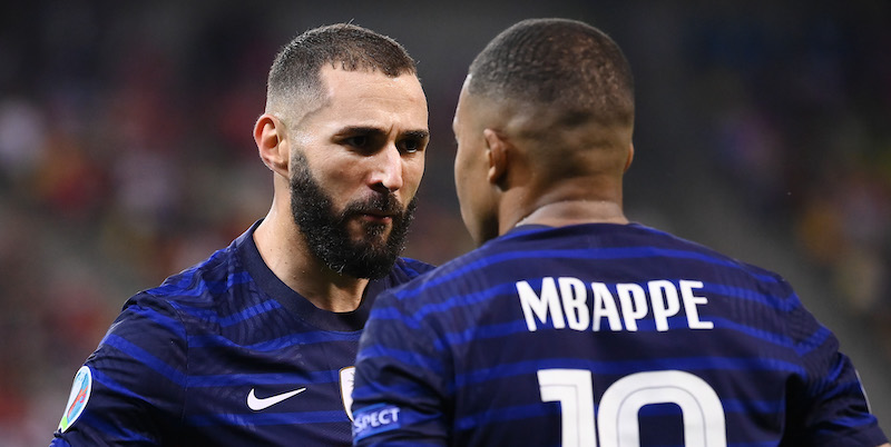 Karim Benzema e Kylian Mbappé nel 2021 (Daniel Mihailescu - Pool/Getty Images)
