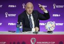 Lo strano discorso di Gianni Infantino in difesa dei Mondiali di calcio in Qatar