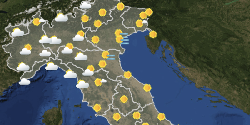 Le previsioni meteo per lunedì 21 novembre