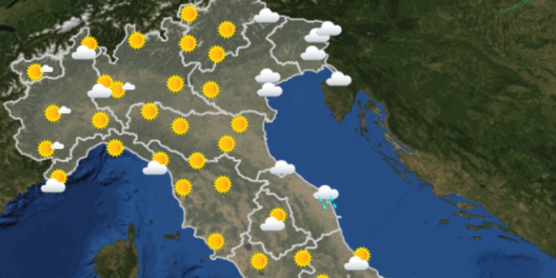 Le previsioni meteo per mercoledì 23 novembre