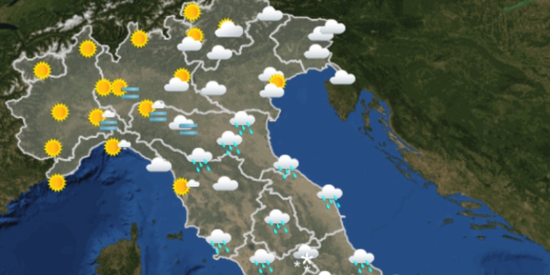Le previsioni meteo per sabato 26 novembre
