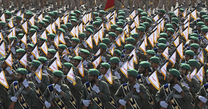 Le Guardie rivoluzionarie durante una parata militare a settembre (AP Photo/Vahid Salemi)