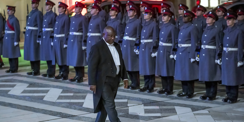 Il presidente sudafricano Cyril Ramaphosa in visita a Londra (AP Photo/Kin Cheung)