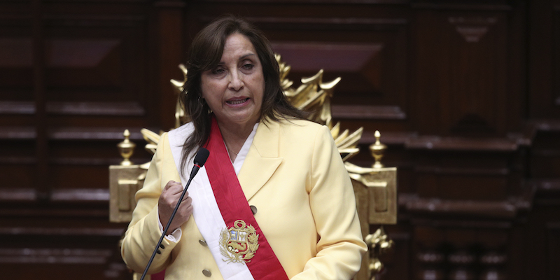 La nuova presidente del Perù Dina Boluarte (AP Photo/Guadalupe Pardo)