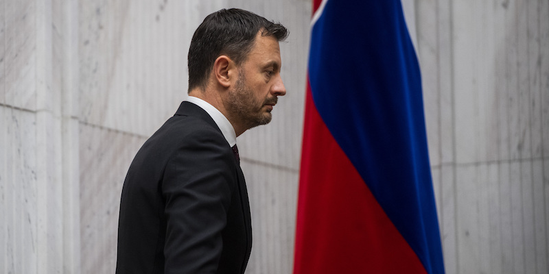 Il primo ministro uscente slovacco Eduard Heger (Jaroslav Novak/TASR via AP)