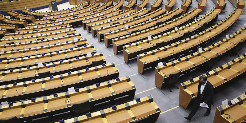 La sede di Bruxelles del Parlamento Europeo (Yves Herman, Pool via AP)