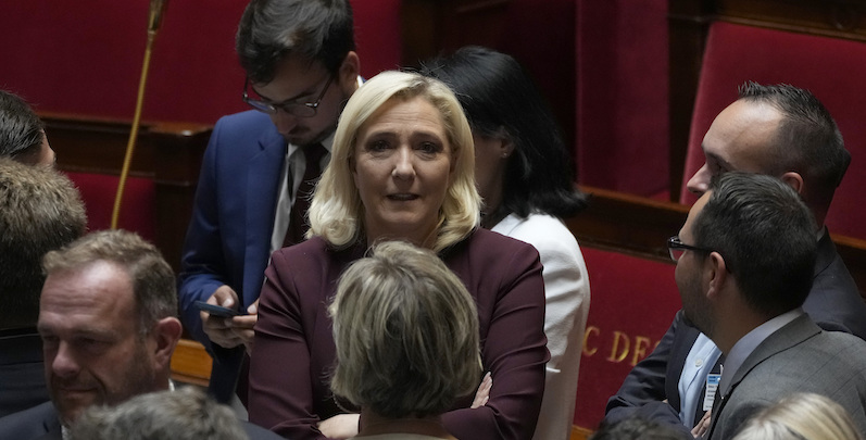 Marine Le Pen all'Assemblea Nazionale, Parigi, 22 giugno 2022 (AP Photo/Christophe Ena)