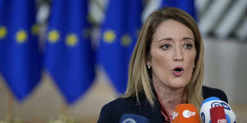 La presidente del Parlamento Europeo Roberta Metsola (AP Photo/Virginia Mayo, File)