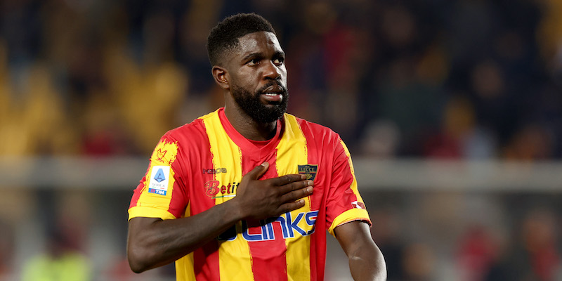 Samuel Umtiti al termine di Lecce-Lazio (Maurizio Lagana/Getty Images)