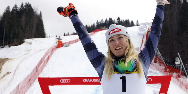 Shiffrin dopo la vittoria a Kranjska Gora (Christophe Pallot/Agence Zoom/Getty Images)