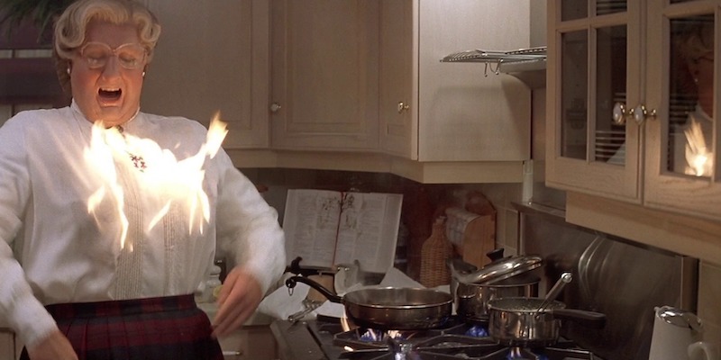 Una scena di "Mrs Doubtfire", 1993 (20th Century Fox)