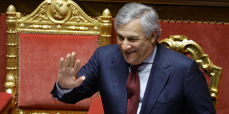 Il ministro degli Esteri Antonio Tajani in Senato (ANSA/ FABIO FRUSTACI)