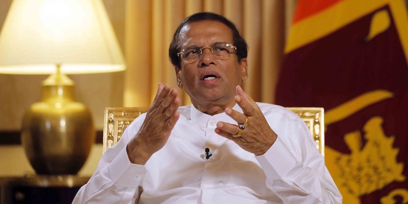 L'ex presidente dello Sri Lanka Maithripala Sirisena (AP Photo/Eranga Jayawardena)